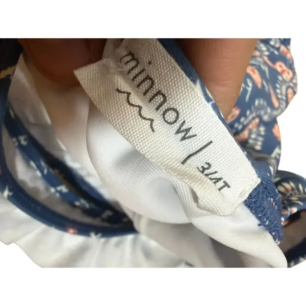 Minnow Navy Primrose Ruffle Collar One Piece Girls Sz. 3/4T